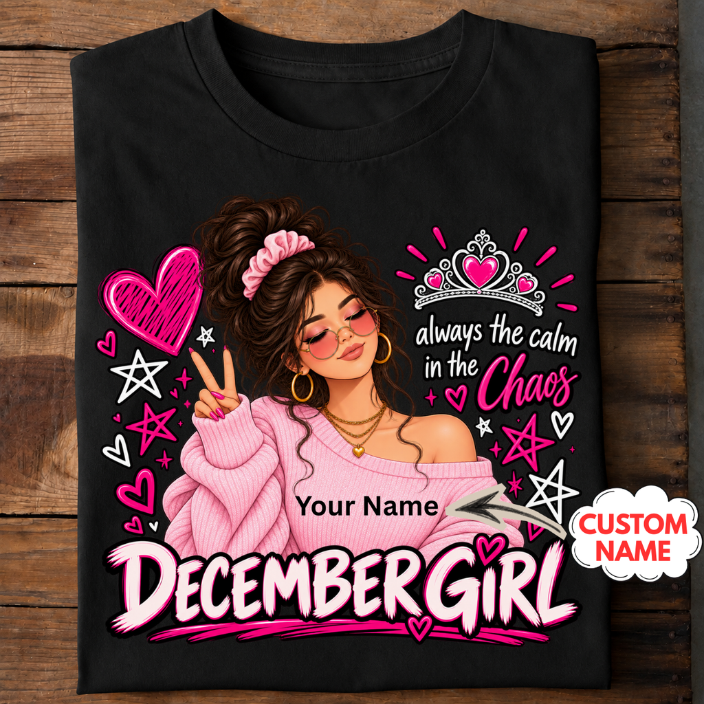 December Girl Custom Name T-Shirt