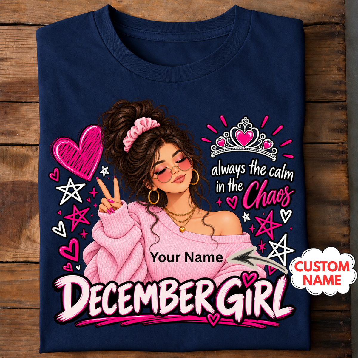 December Girl Custom Name T-Shirt