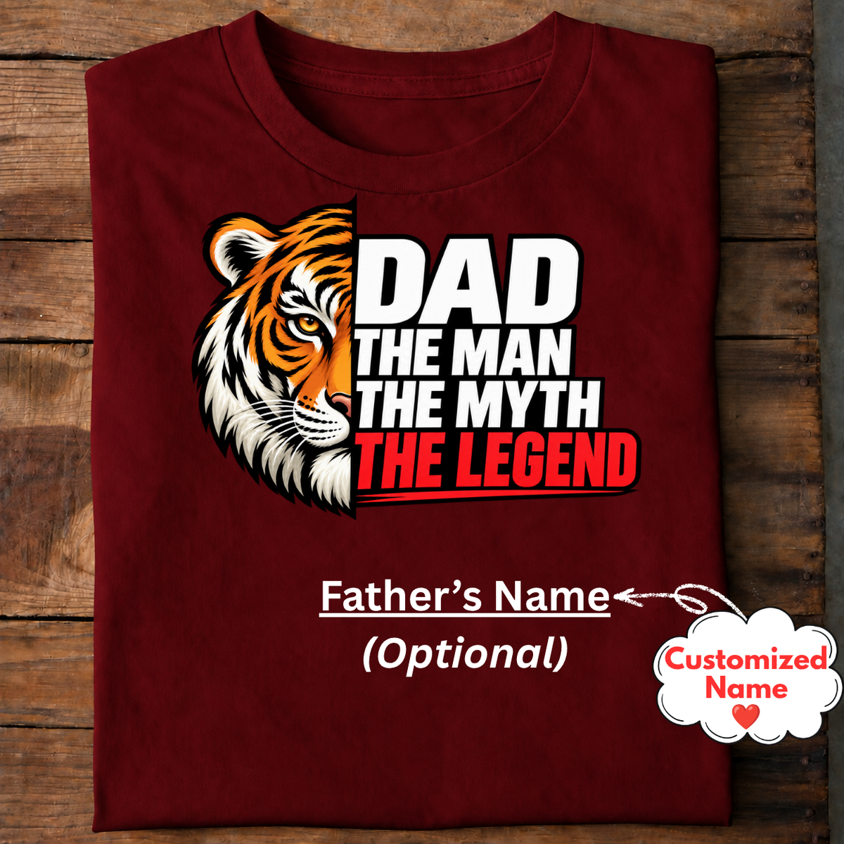 Personalized Dad T-Shirt – The Man, The Myth, The Legend
