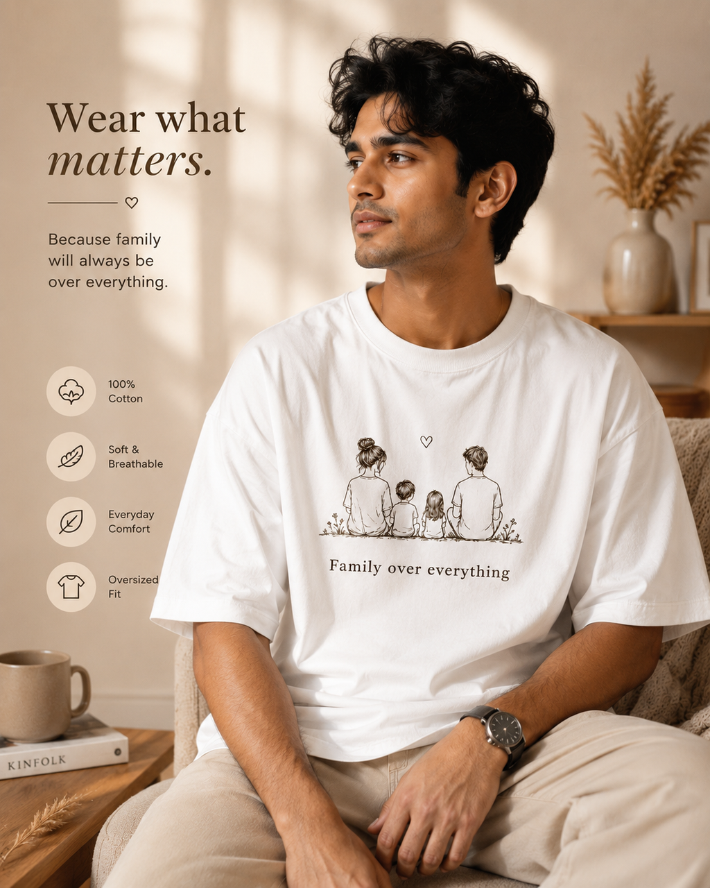 Family Over Everything – Unisex Oversized Tee