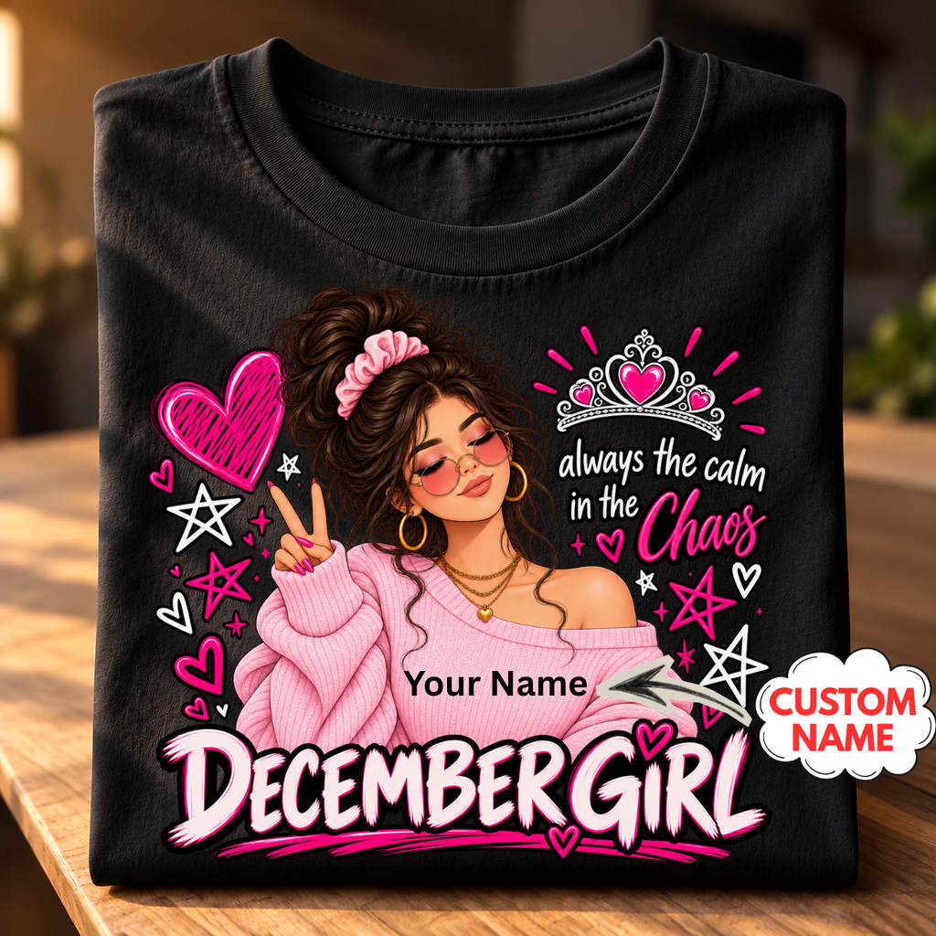 December Girl Custom Name T-Shirt