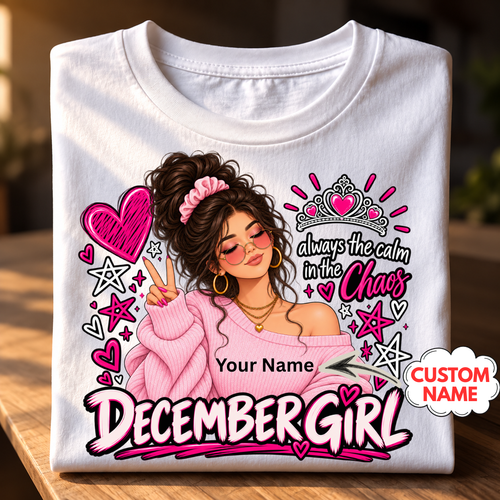 December Girl Custom Name T-Shirt