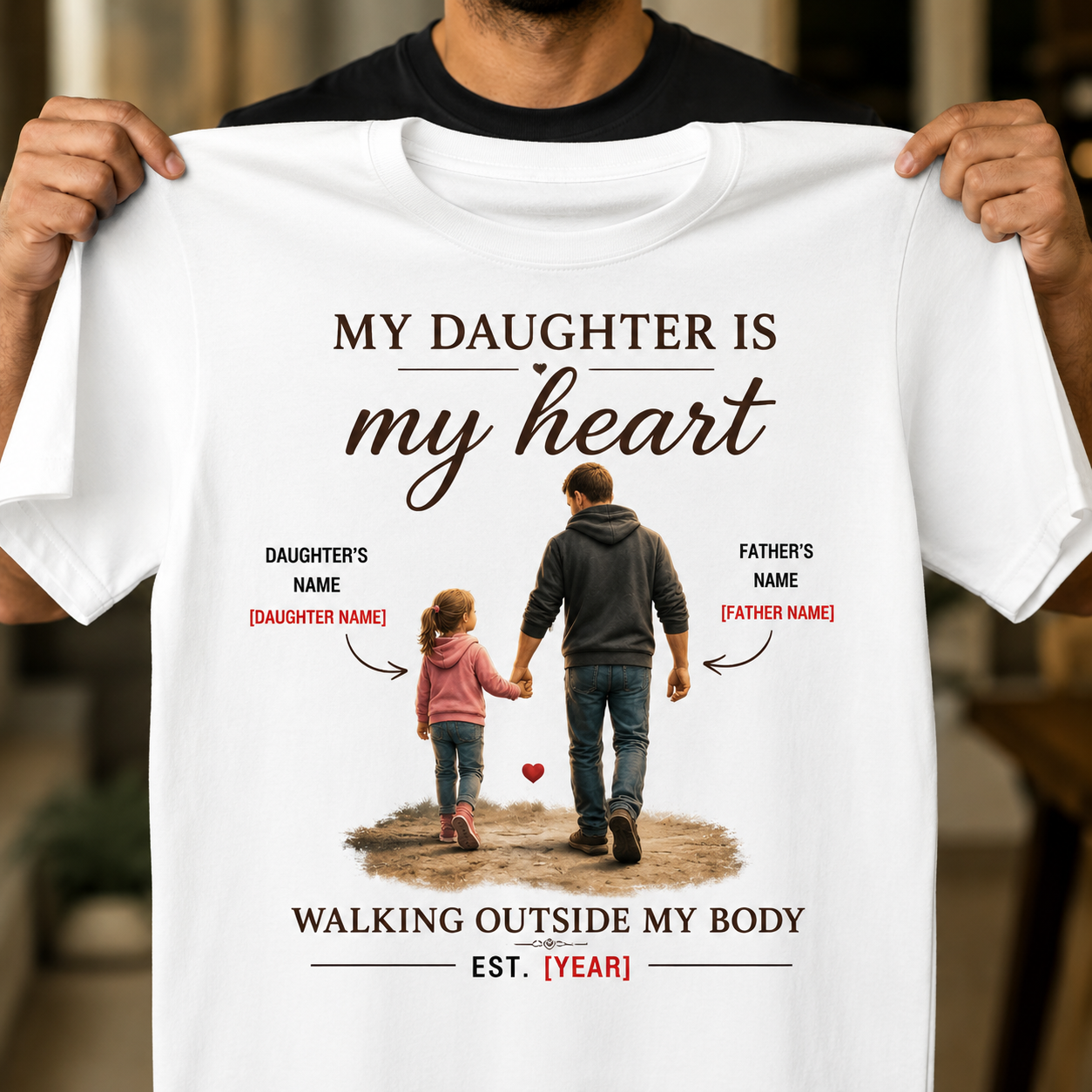 Veloura™ Personalized Father-Daughter Heartwalk T-Shirt
