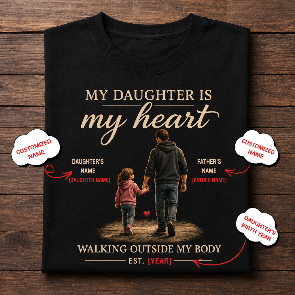 Veloura™ Personalized Father-Daughter Heartwalk T-Shirt