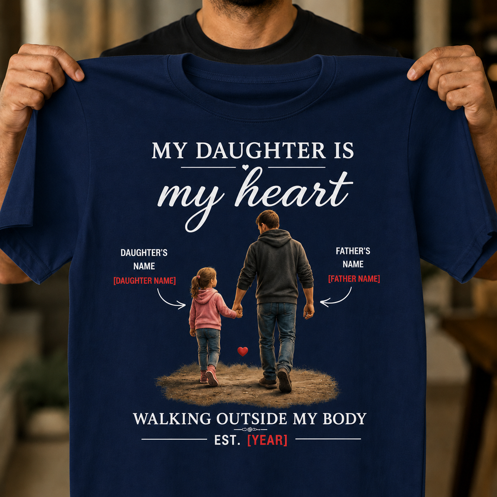 Veloura™ Personalized Father-Daughter Heartwalk T-Shirt