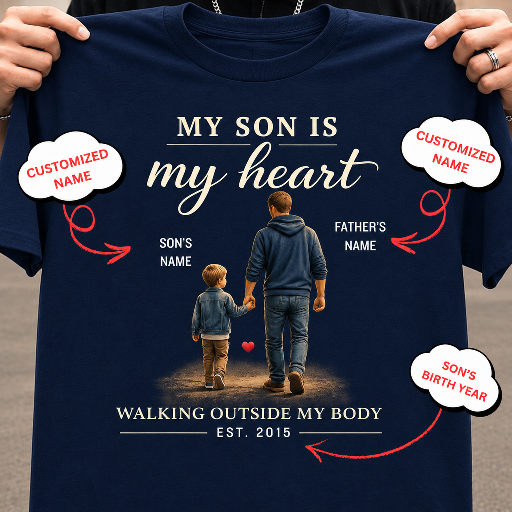Veloura™ Personalized Father-Son Heartwalk T-Shirt