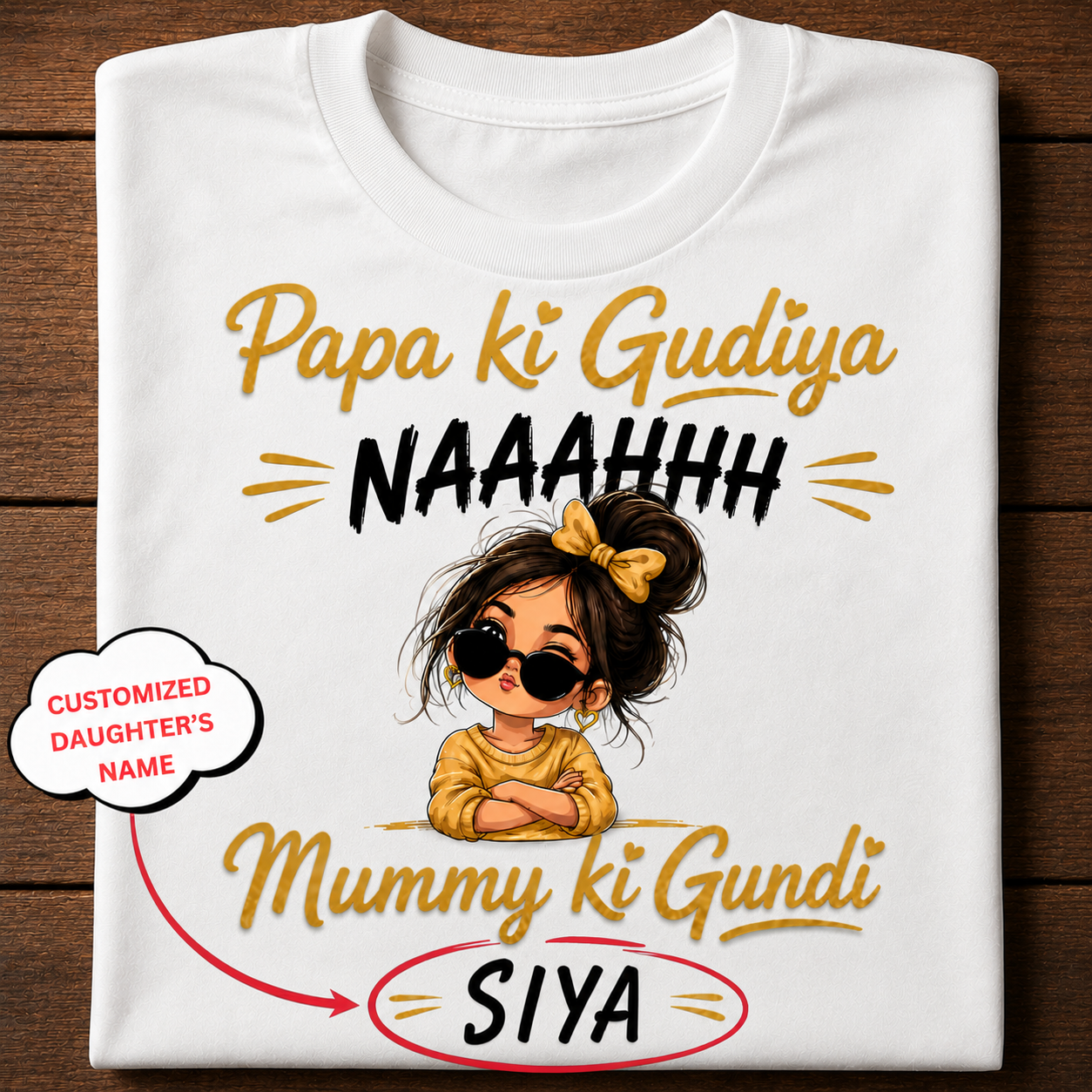 Mummy Ki Gundi Personalized Daughter T-Shirt