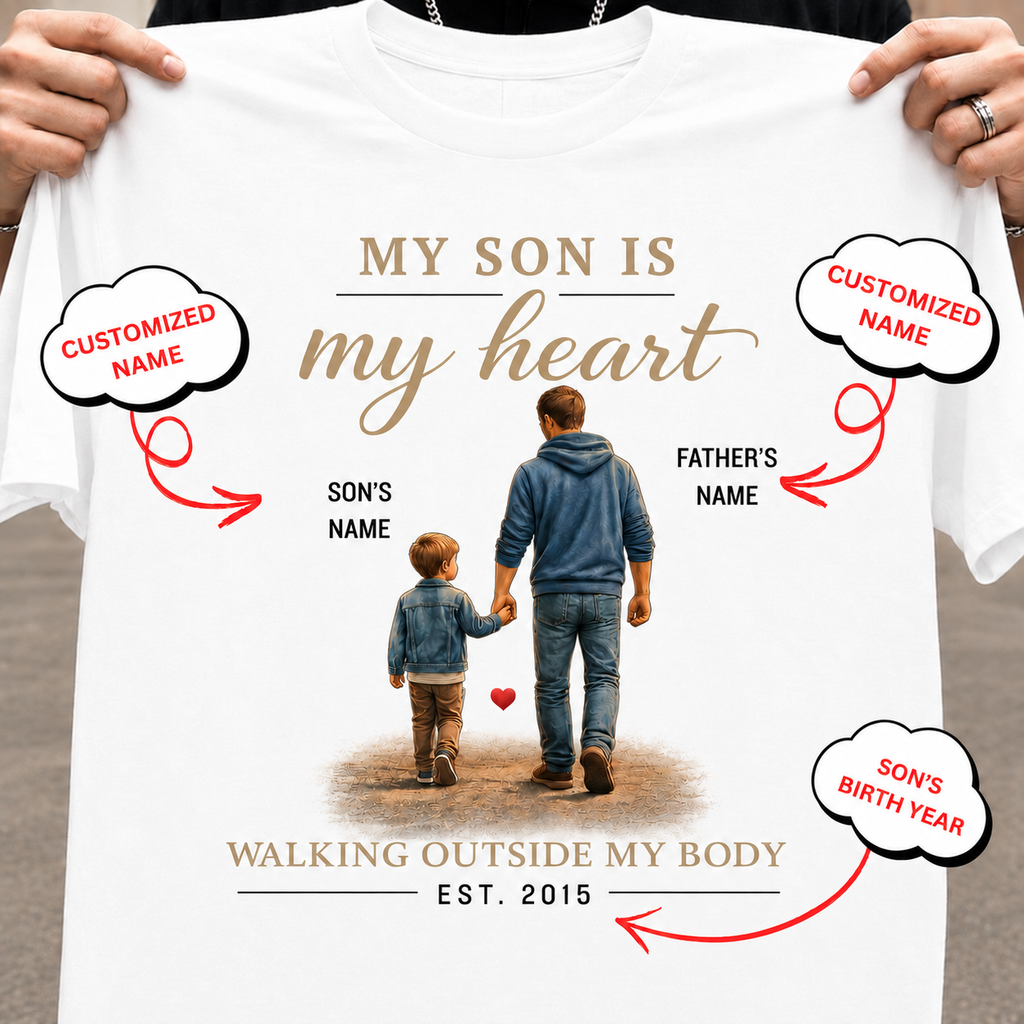 Veloura™ Personalized Father-Son Heartwalk T-Shirt